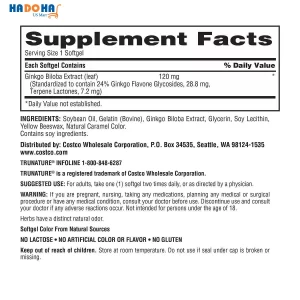 Thành Phần Viên uống bổ não ginkgo biloba 120mg 340 viên của Mỹ