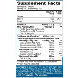 Thành Phần Viên uống dầu cá Omega 3 6 9 Heart Health 325 viên của Mỹ