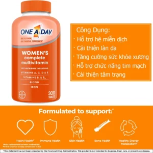 Công dụng Vitamin Tổng Hợp One A Day women's cho nữ dưới 50 tuổi của Mỹ
