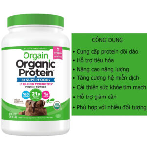 Công dụng Bột Protein hữu cơ 50 Superfoods 1.22kg hương chocolate của Mỹ
