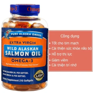 Công dụng Viên dầu cá hồi omega 3 alaska Salmon Oil 1000mg 210 viên Mỹ