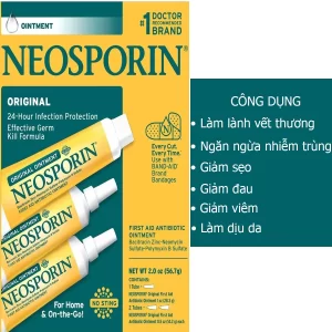 Công dụng Kem liền sẹo kháng viêm Neosporin Original set 3 tuýp của Mỹ