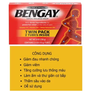 Công dụng Kem xoa bóp giảm đau Bengay Ultra Strength 2 tuýp 226g của Mỹ