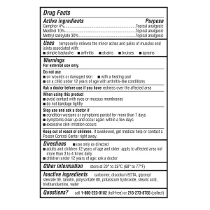 Thành phần Kem xoa bóp giảm đau Bengay Ultra Strength 2 tuýp 226g của Mỹ