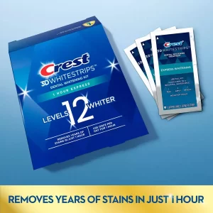 Miếng dán trắng răng Crest 3D White Whitestrips 1 Hour Express 1