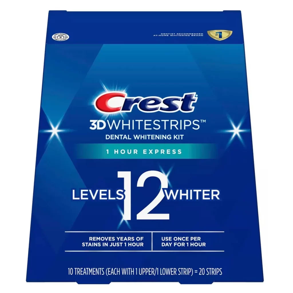 Miếng dán trắng răng Crest 3D White Whitestrips 1 Hour Express