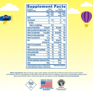 Thành phần Kẹo gấu dẻo gummy vites vitamin tổng hợp cho bé 300 viên Mỹ