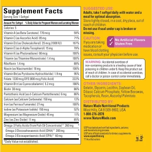 Thành phần Vitamin tổng hợp cho bà bầu Prenatal Folic Acid DHA 150 Viên Mỹ