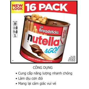 Công dụng Bánh que chấm Socola Nutella & Go 16 hộp của Mỹ