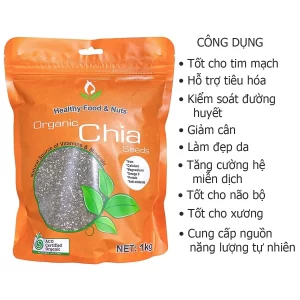 Công dụng Hạt Chia Seeds hữu cơ Healthy Food & Nuts 1kg của Úc