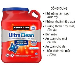 Công dụng Viên giặt quần áo kirkland Ultra Clean 152 viên của Mỹ