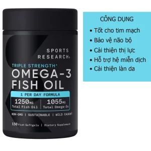 Công dụng Viên uống dầu cá Omega 3 SR Fish Oil 150 viên của Mỹ