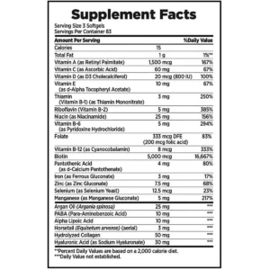 Thành phần Viên uống đẹp da tóc móng Nature’s Bounty Hair Skin Nail Mỹ