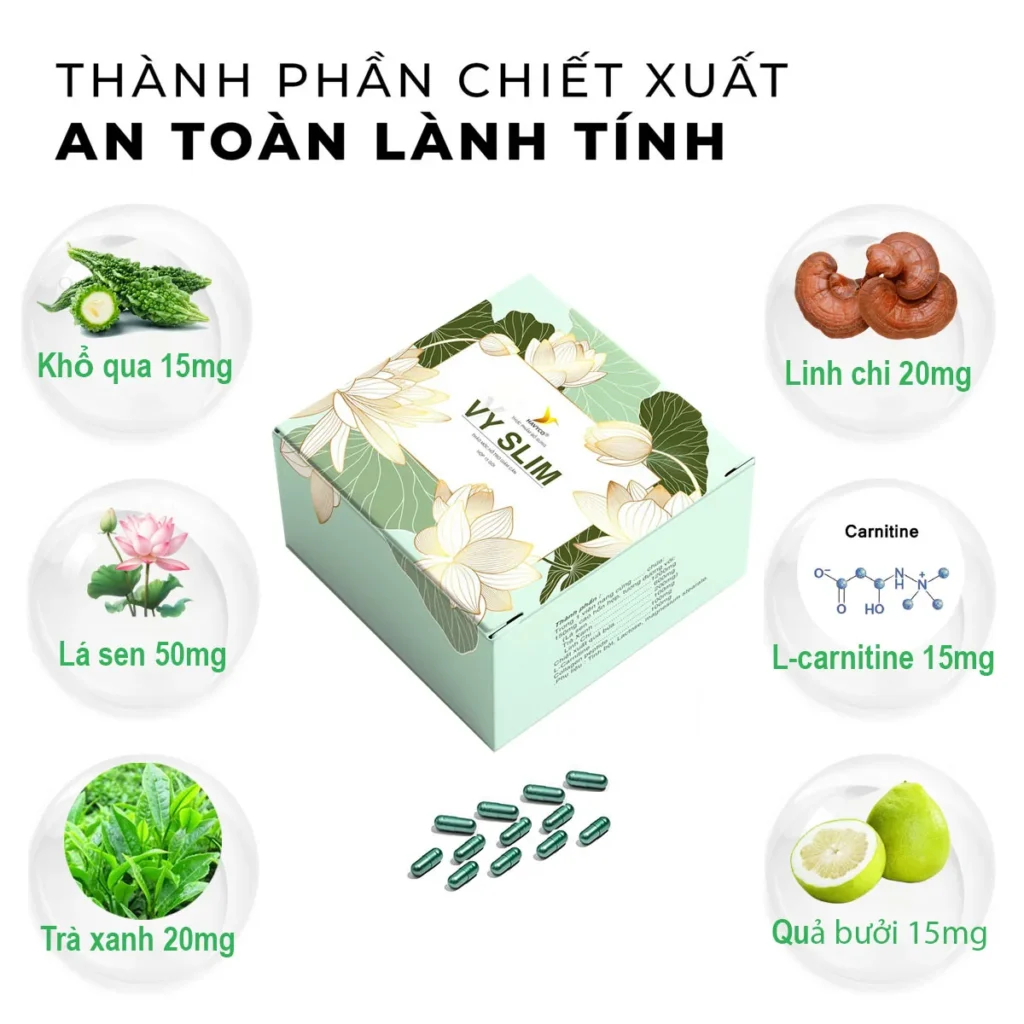 Thành phần Giảm cân cấp tốc bằng thảo mộc giảm cân Vy Slim hộp 15 gói