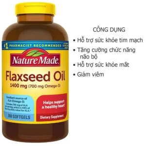Công dụng Dầu hạt lanh Omega 369 Flaxseed Oil 1400mg 300 viên của Mỹ
