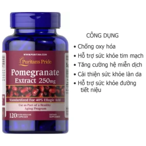 Công dụng Viên uống Tinh chất lựu Pomegranate Extract 250mg 120 viên của Mỹ