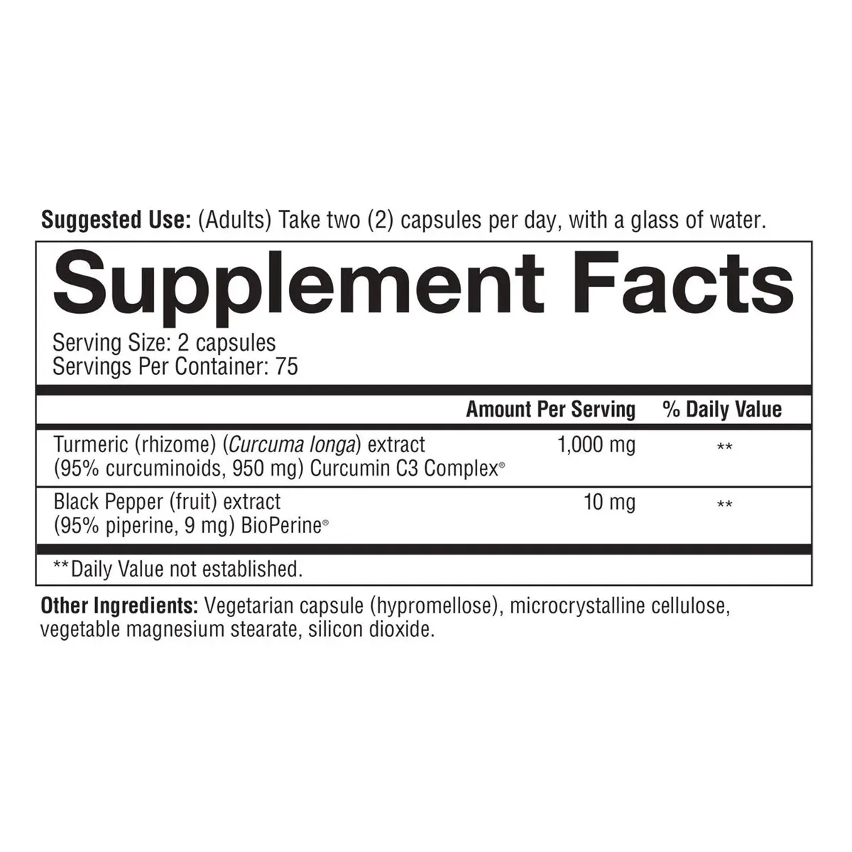 Thành phần Viên uống tinh chất nghệ Youtheory Turmeric 2250mg 210 viên của Mỹ