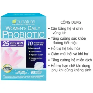 Công dụng Men vi sinh phụ khoa Women’s Daily Probiotic cho nữ 90 viên của Mỹ