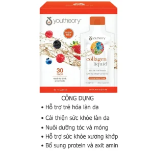 Công dụng Nước uống collagen youtheory 30 gói x30ml của Mỹ