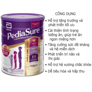 Công dụng Sữa Pediasure Úc dạng bột hương Vani 850g cho bé 1 đến 10 tuổi