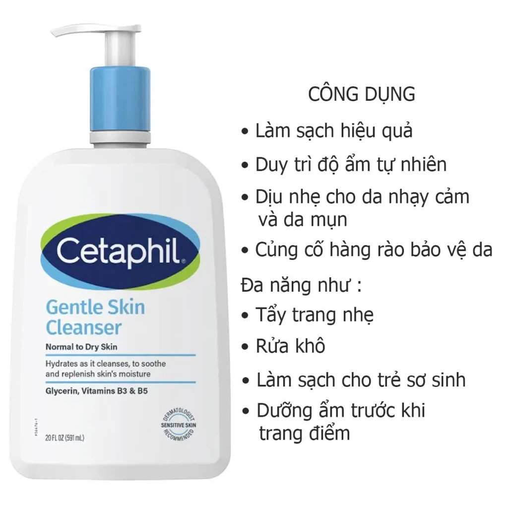 Công dụng  Sữa Rửa Mặt Cetaphil Gentle Skin Cleanser cho mọi loại da