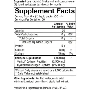 Thành phần Nước uống collagen youtheory 30 gói x30ml của Mỹ