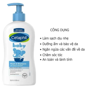 Công dụng Sữa tắm gội cho bé Cetaphil Baby Gentle Wash & Shampoo Mỹ