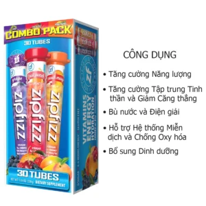 Công dụng Bột Vitamin và khoáng chất bổ sung năng lượng Zipfizz 30 ống