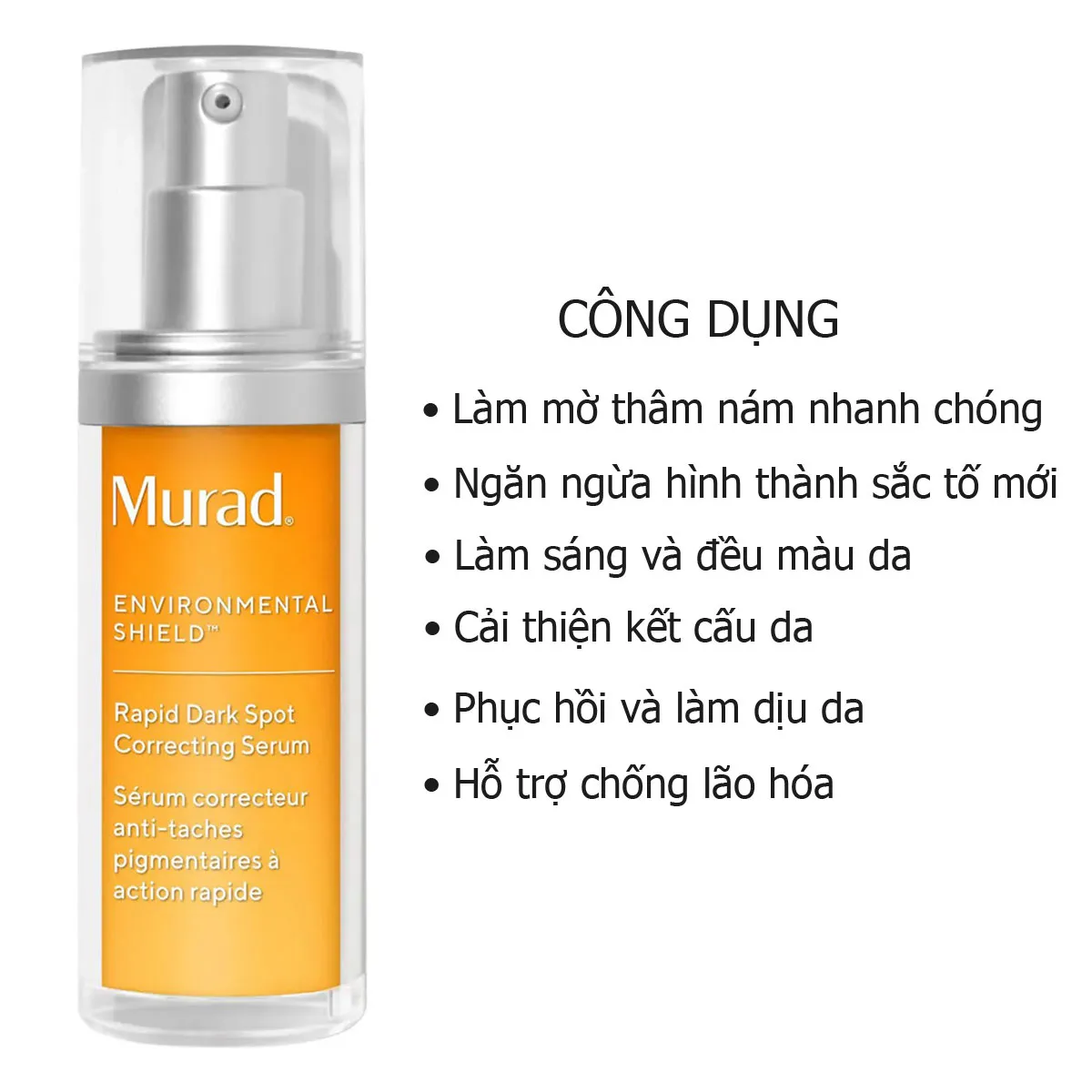 Công dụng Serum Murad giảm thâm nám Rapid Dark Spot Correcting 30ml Công dụng Serum Murad giảm thâm nám Rapid Dark Spot Correcting 30ml