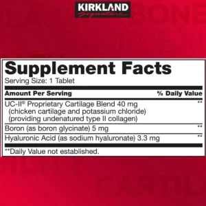 Thành phần Viên bổ xương khớp Triple Action Joint Health 110 viên của Mỹ