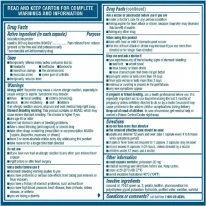 Thành phần Viên giảm đau hạ sốt Advil Liqui Gels 200mg của Mỹ