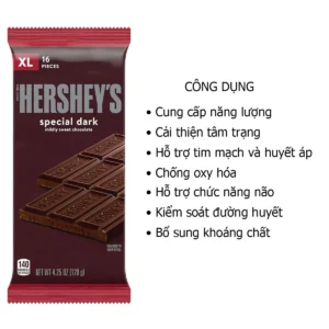 Công dụng Thanh socola Hershey’s Special Dark Chocolate 120g của Mỹ