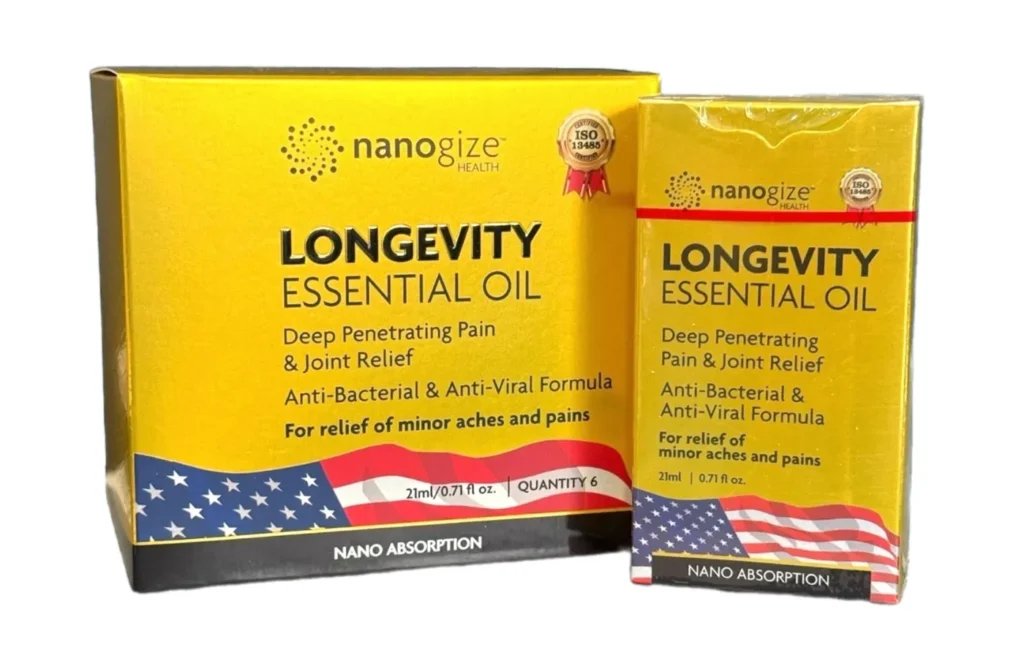 Giới thiệu Longevity Essential Oil  Nanogize Dầu gió vàng dạng lăn 21ml Mỹ
