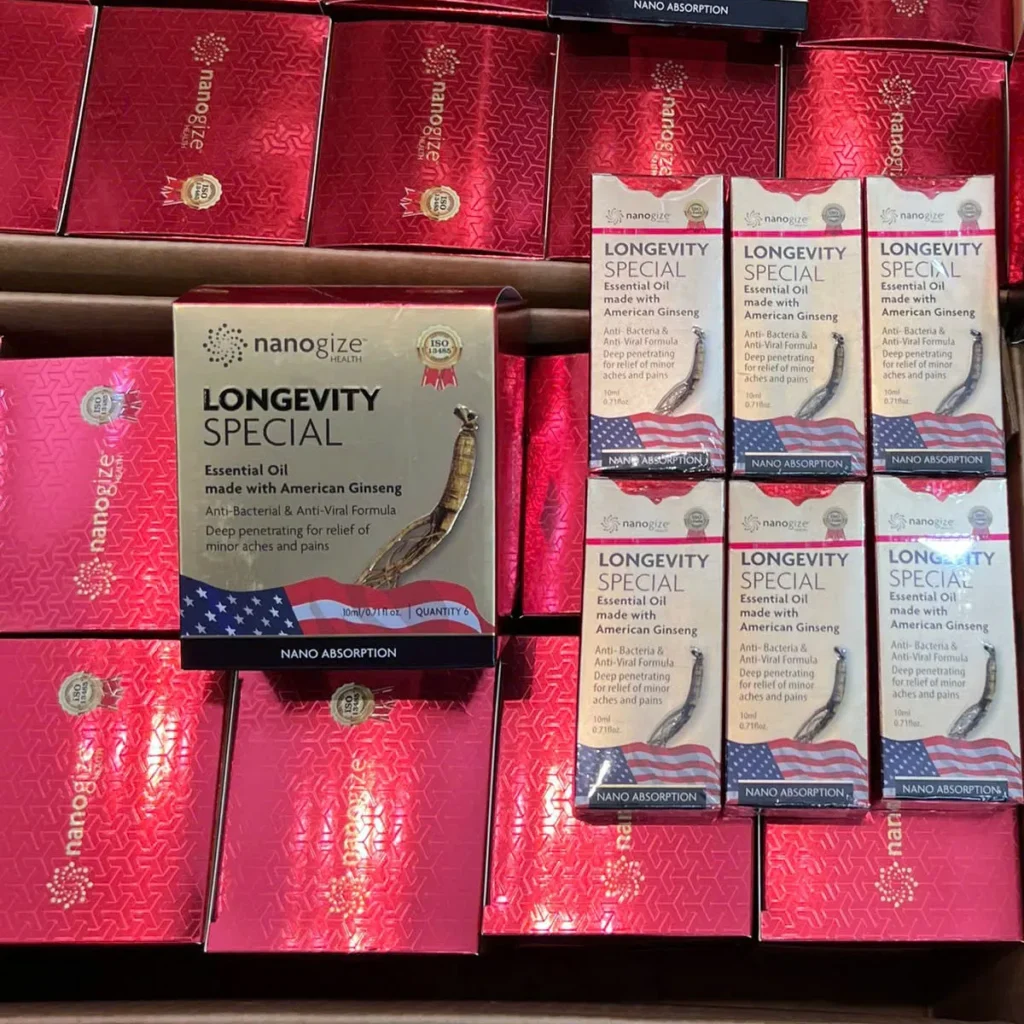 Giới thiệu Dầu lăn vàng sâm Nanogize Longevity Essential Oil 10ml Mỹ