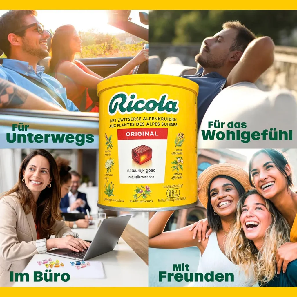 Giới thiệu Kẹo Ricola chiết xuất thảo dược Ricola Original 250g của Đức