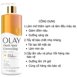 Công dụng Dưỡng thể Olay Dark Spot Correcting Body Lotion 502ml Mỹ