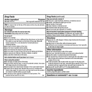 Thành phần Gel Minoxidil Kirkland Hỗ Trợ Mọc Tóc Hộp 6 ống x60ml của Mỹ