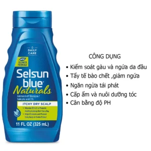 Công dụng Dầu gội trị gàu Selsun Blue Naturals Shampoo 325ml Mỹ