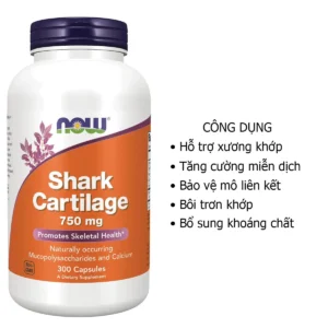 Công dụng Sụn cá mập Shark Cartilage 750mg Now 300 viên của Mỹ