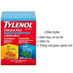 Công dụng Viên Gel Tylenol Cold & Flu Multi Symptom Ngày & Đêm của Mỹ