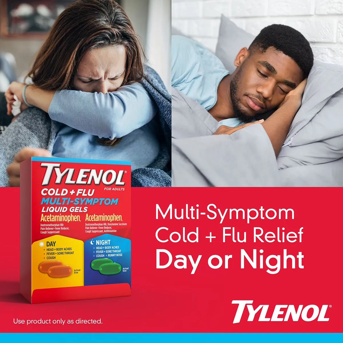Giới thiệu Viên Gel Tylenol Cold & Flu Multi Symptom Ngày & Đêm của Mỹ