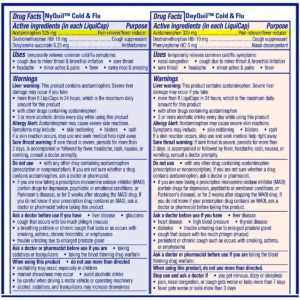 Thành phần Viên DayQuil & NyQuil Cold & Flu Vicks của Mỹ