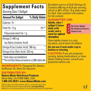 Thành phần Viên Omega 3-6-9 Nature Made Triple Omega 180 viên của Mỹ