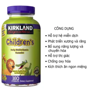 Công dụng Kẹo dẻo vitamin tổng hợp cho bé Children's Multivitamin Kirkland