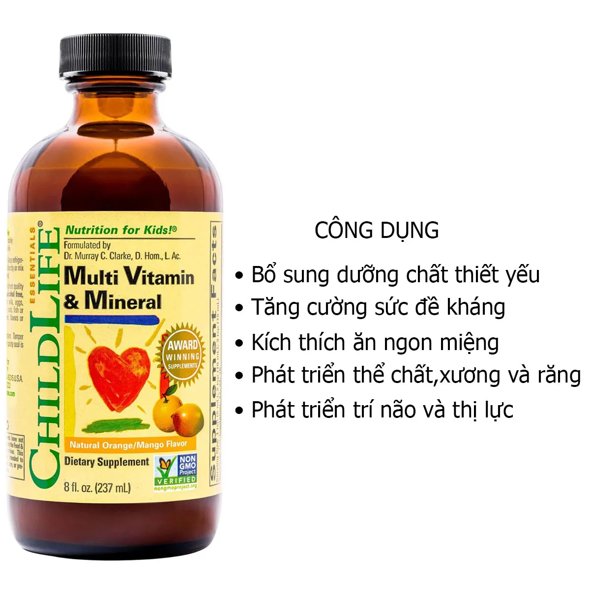 Công dụng Siro Vitamin Tổng Hợp ChildLife Multi Vitamin & Mineral 237ml Công dụng Siro Vitamin Tổng Hợp ChildLife Multi Vitamin & Mineral 237ml