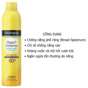 Công dụng Xịt chống nắng Neutrogena Beach Defense SPF60+ của Mỹ