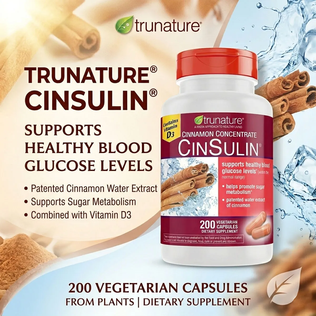 Giới thiệu Cinsulin Trunature 200 Viên Mỹ Hỗ Trợ Ổn Định Đường Huyết