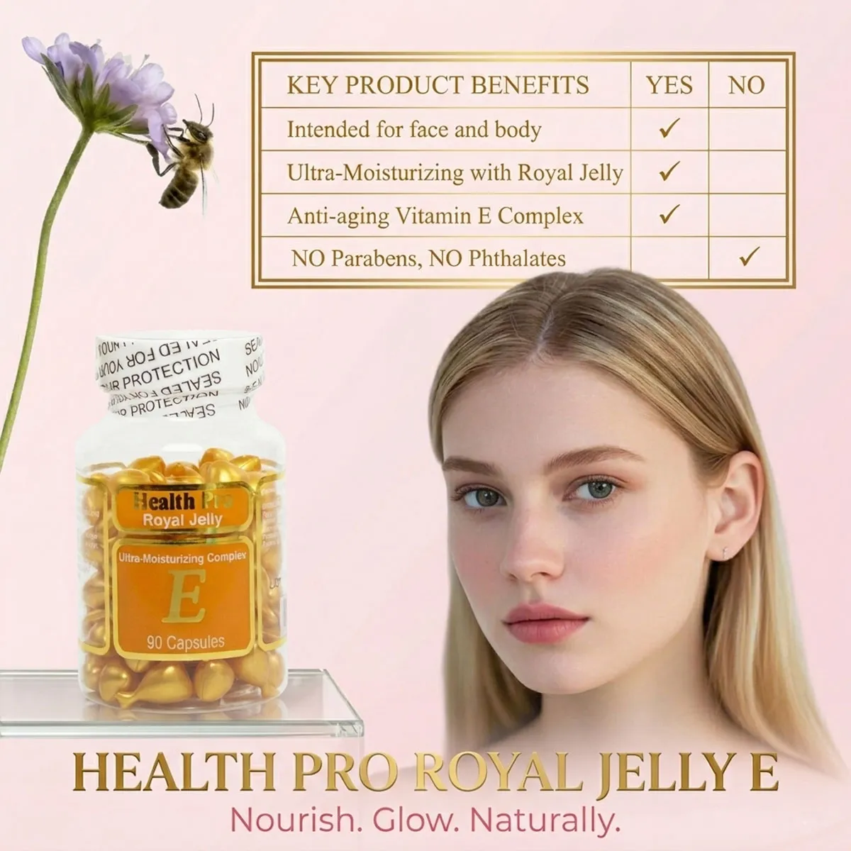 Giới thiệu Tinh dầu dưỡng da Vitamin E Health Pro Royal Jelly 90 viên Giới thiệu Tinh dầu dưỡng da Vitamin E Health Pro Royal Jelly 90 viên
