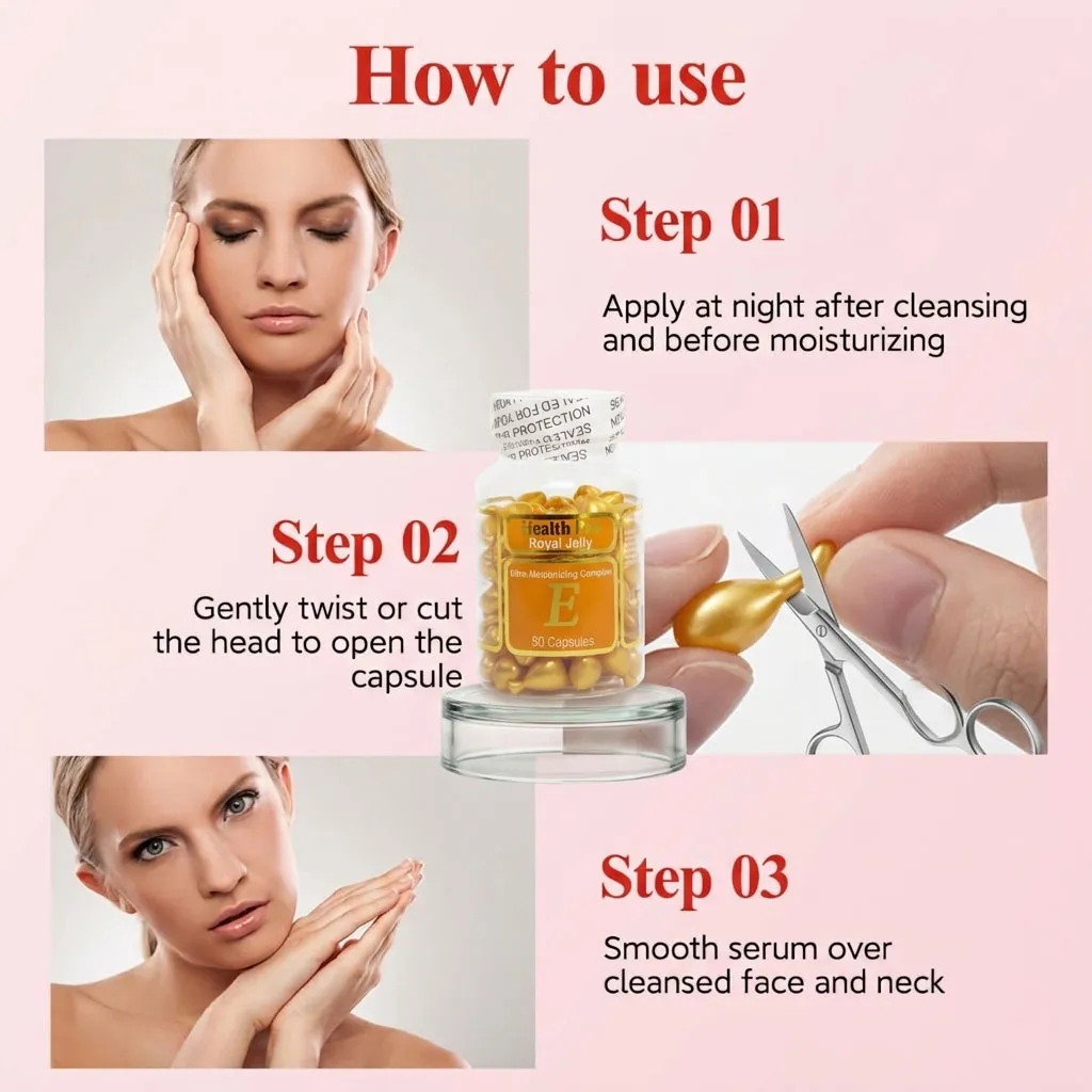 Tinh dầu dưỡng da Vitamin E Health Pro Royal Jelly 90 viên - Ảnh 6