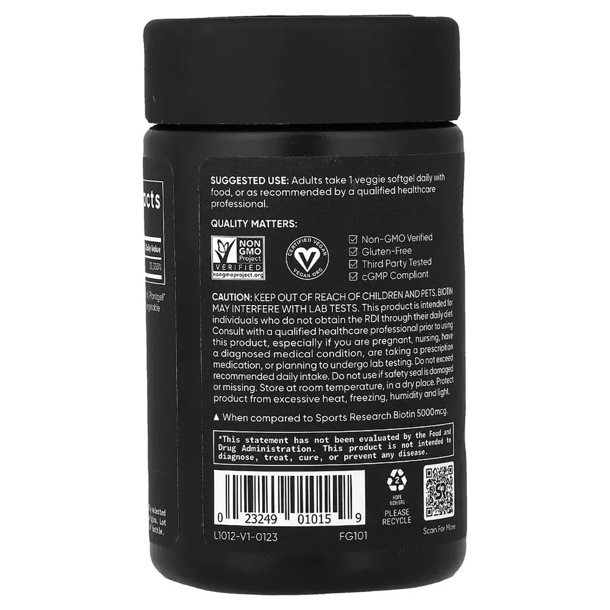 Viên Biotin 10000mcg Sports Research 120 viên của Mỹ - Ảnh 3